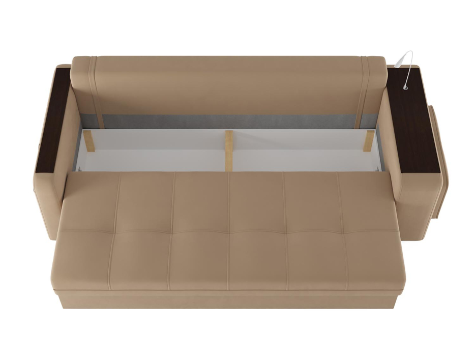 Диваны с ящиком для белья, Диван-кровать прямой Smart 4 пуф справа Велюр