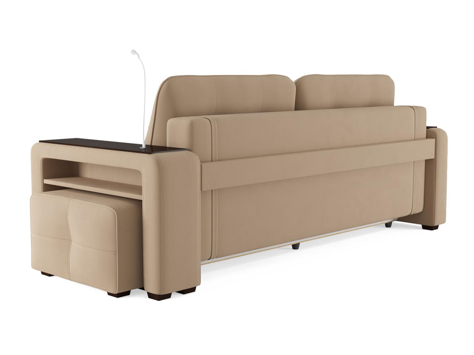 Диваны с ящиком для белья, Диван-кровать прямой Smart 4 пуф справа Велюр