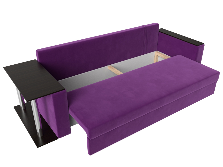 Диваны еврокнижки, Диван прямой Атланта со столом слева, микровельвет