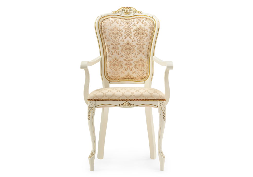 Стулья, Стул деревянный Руджеро патина золото ( с подлокотниками)