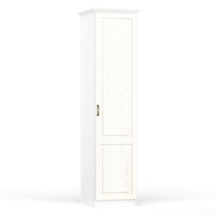 Шкафы одностворчатые, Шкаф-пенал с карнизом Ливерпуль 13.27 ясень ваниль/белый