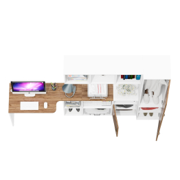 Место для работы и учёбы Лидер-8 из стола с  полкой и тумбы с пеналом МД 21Б