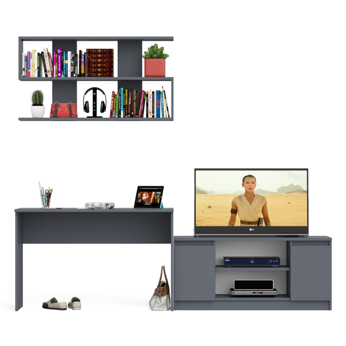 Прямые компьютерные столы, Широкая тумба Мори 1200 с письменным столом 1200.1 и полкой 