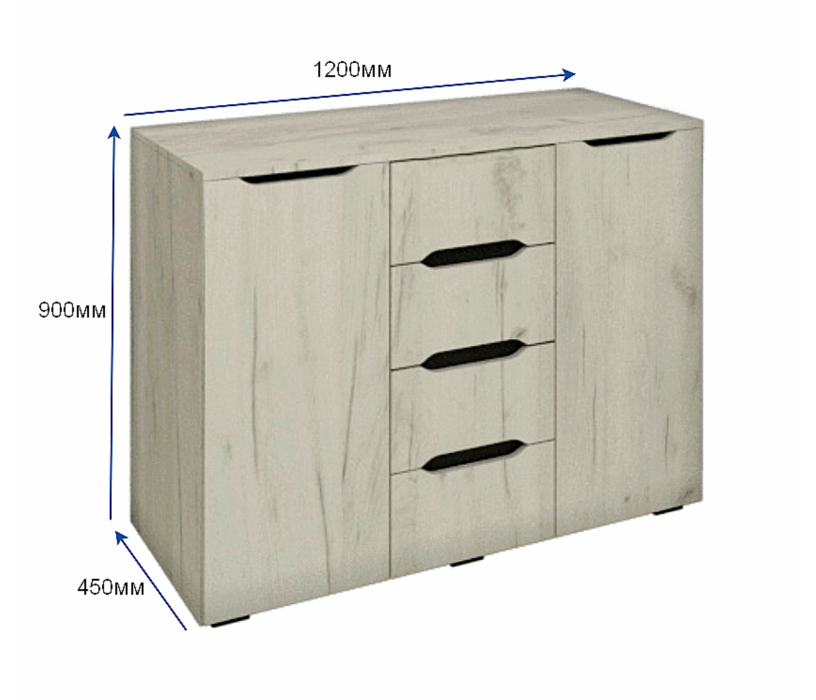 Комоды, Комод Феникс с 4-мя ящиками