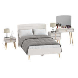 Спальный гарнитур Афина с туалетным столиком и прикроватной тумбочкой