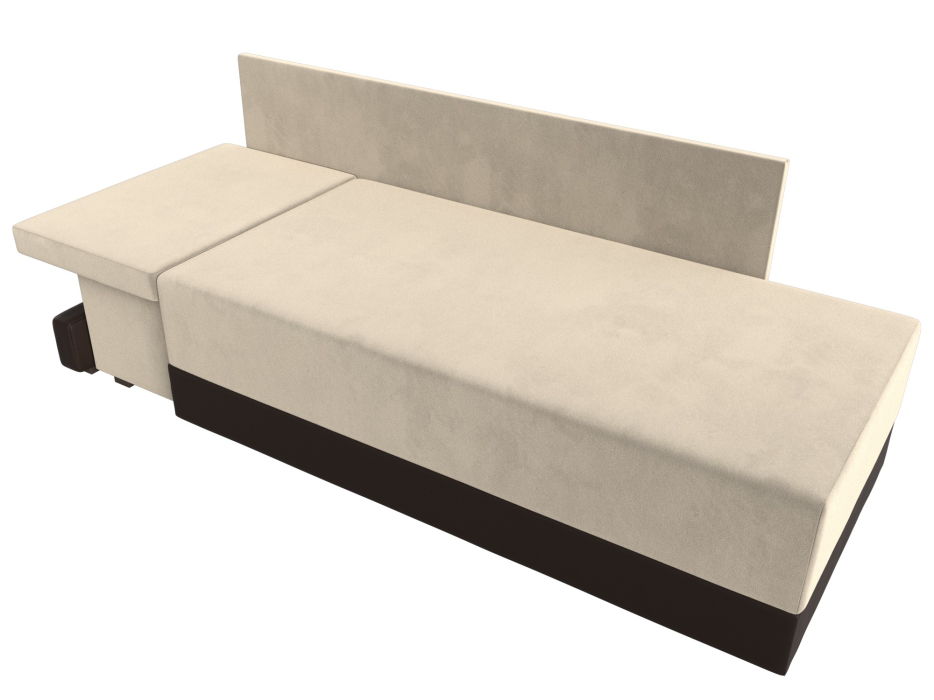 Кушетка диван, Кушетка Никас левая, микровельвет / экокожа