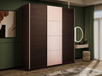 Шкаф-купе Прайм 3-х дверный Стекла пудра/ДСП/Доводчики 180х57х230