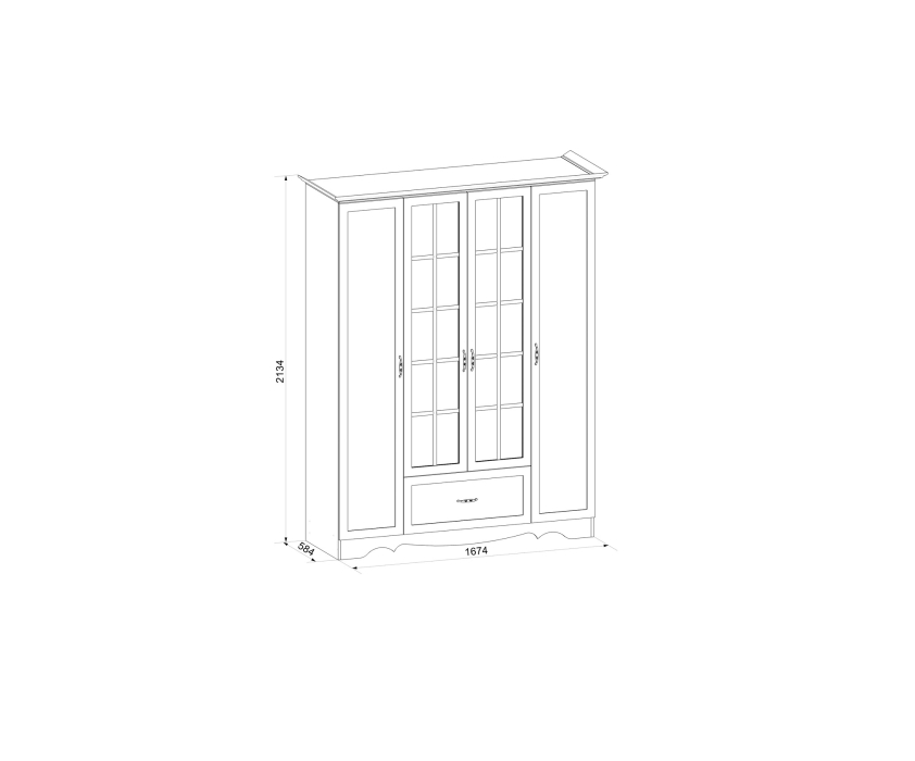 Для одежды, Шкаф четырехдверный Латте 4 