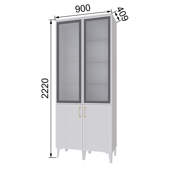 Стеклянные, Шкаф-витрина Толедо ТШ-3