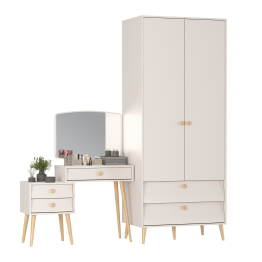 Трюмо с зеркалом Афина и платяной шкаф-комод 2-х дверный