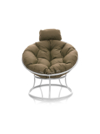 Кресла, Кресло ПАПАСАН мини без ротанга белое