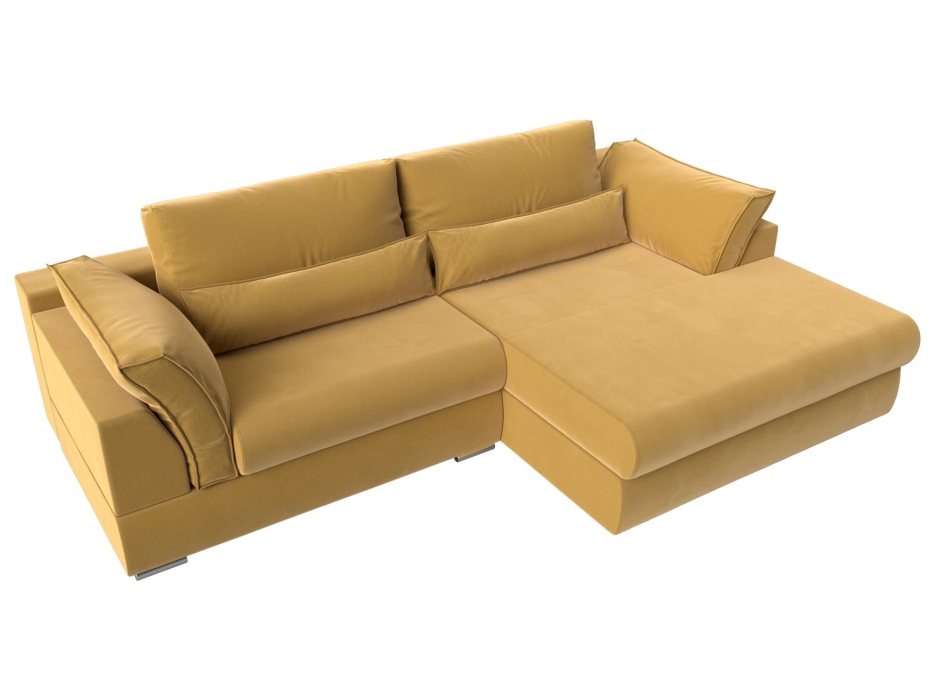 Диваны угловые в гостиную, Угловой диван Пекин угол правый, микровельвет