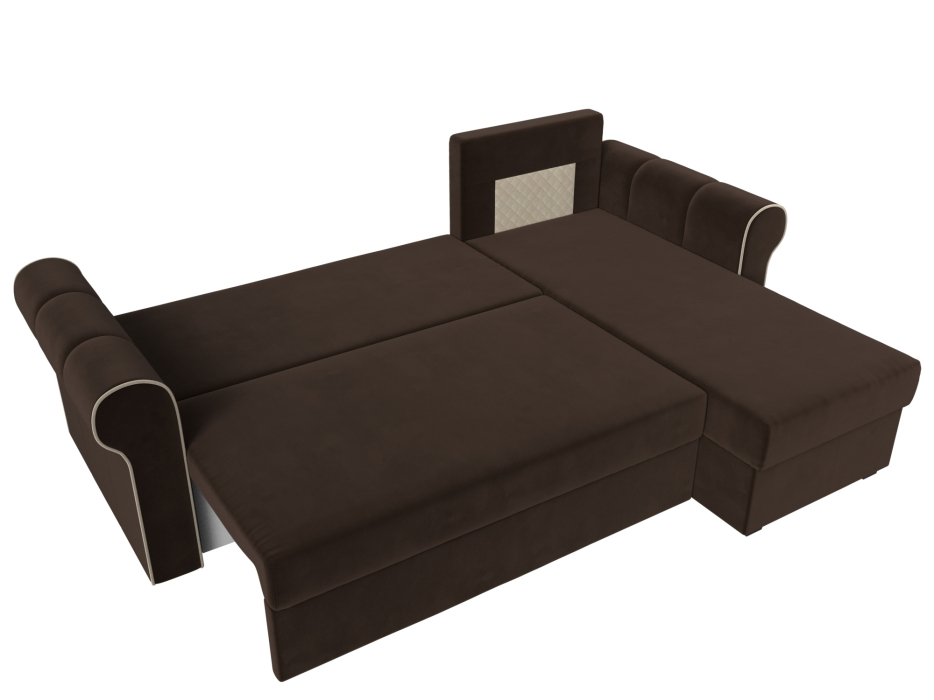 Диваны угловые в гостиную, Угловой диван-кровать Рейн, еврокнижка, микровельвет, правый