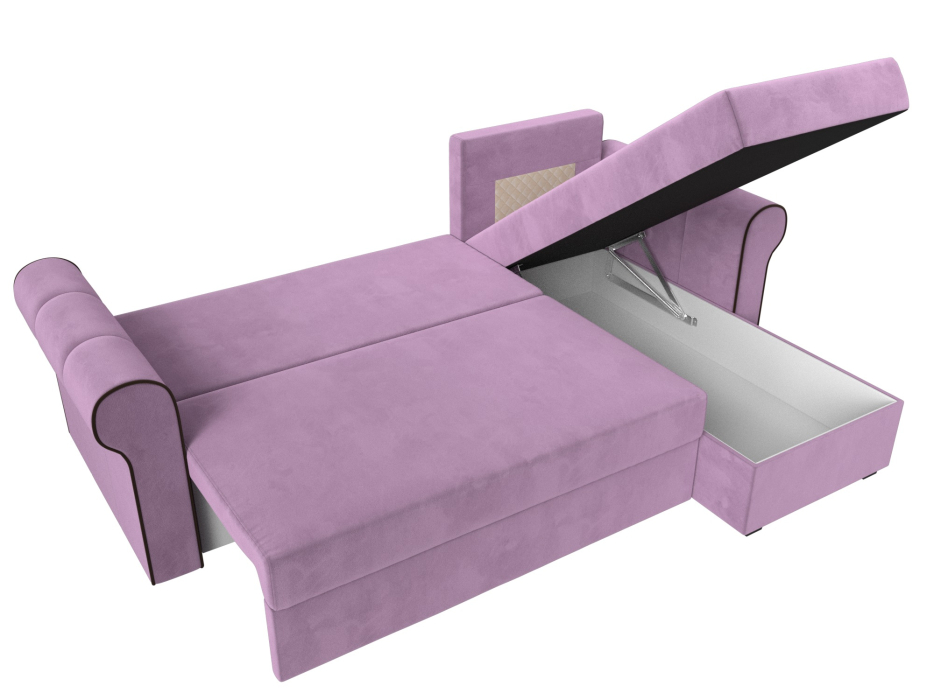 Диваны угловые в гостиную, Угловой диван-кровать Рейн, еврокнижка, микровельвет, правый