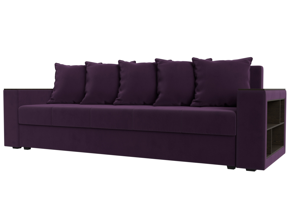 Диваны прямые, Диван прямой Дубай Лайт полки справа, велюр