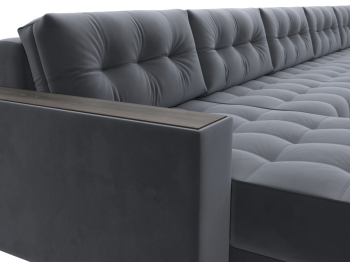 Диван П-образный с декором Лига-049 НПБ Мегалонг, велюр SEVEN