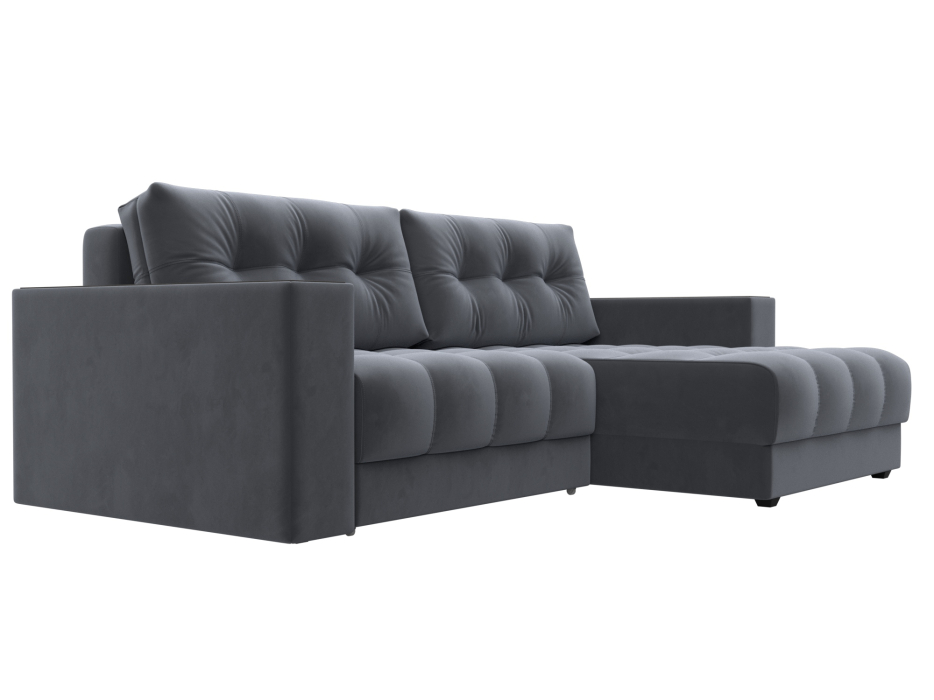 Дизайнерские диваны для гостиной, Диван угловой с декором Лига-049 НПБ, велюр SEVEN