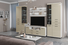 Стенки для гостиной, Модульная гостиная Грейс композиция 12  Снежный Ясень