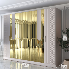 Шкаф распашной 6-ти дверный Савелья кашемир