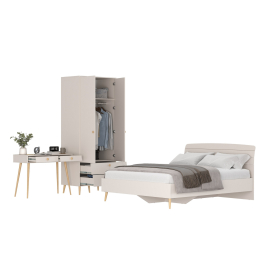 Столик с кроватью на 1600 Афина и шкаф-комодом двухдверным