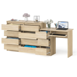 Комод Мори 1200-8 и стол компьютерный МС-6 3 ящика слева