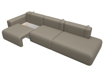 Диван прямой Лига-036 НПБ Модерн Лонг подлокотник слева, экокожа GRIFON