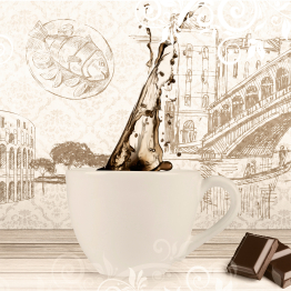 Интерьерная панель из стекла 600*600*6 мм MGF66_сладкий_кофе