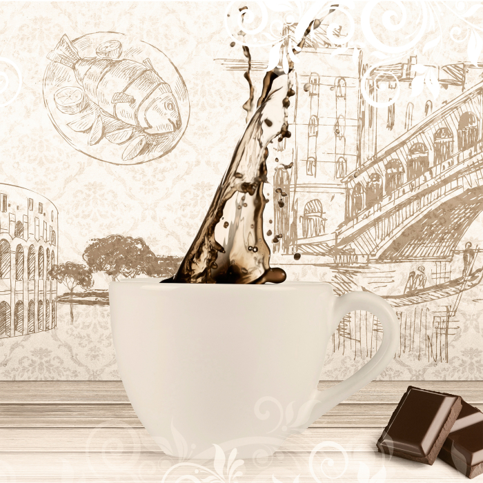 Стеновые панели, Интерьерная панель из стекла 600*600*6 мм MGF66_сладкий_кофе