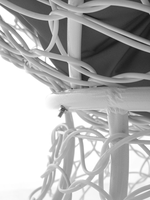 Кресла, Кресло ПАПАСАН мини с ротангом белое