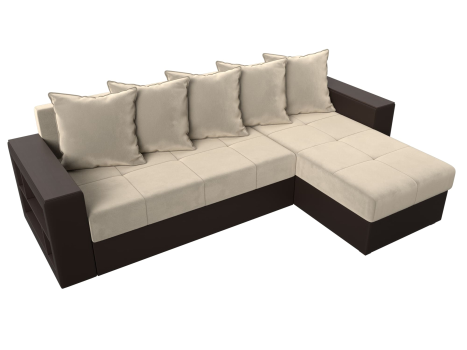 Диваны угловые в гостиную, Диван угловой Дубай Лайт угол универсальный, микровельвет/экокожа