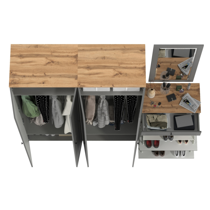 Прихожие, Обувница с зеркалом и два шкафа для прихожей Остин