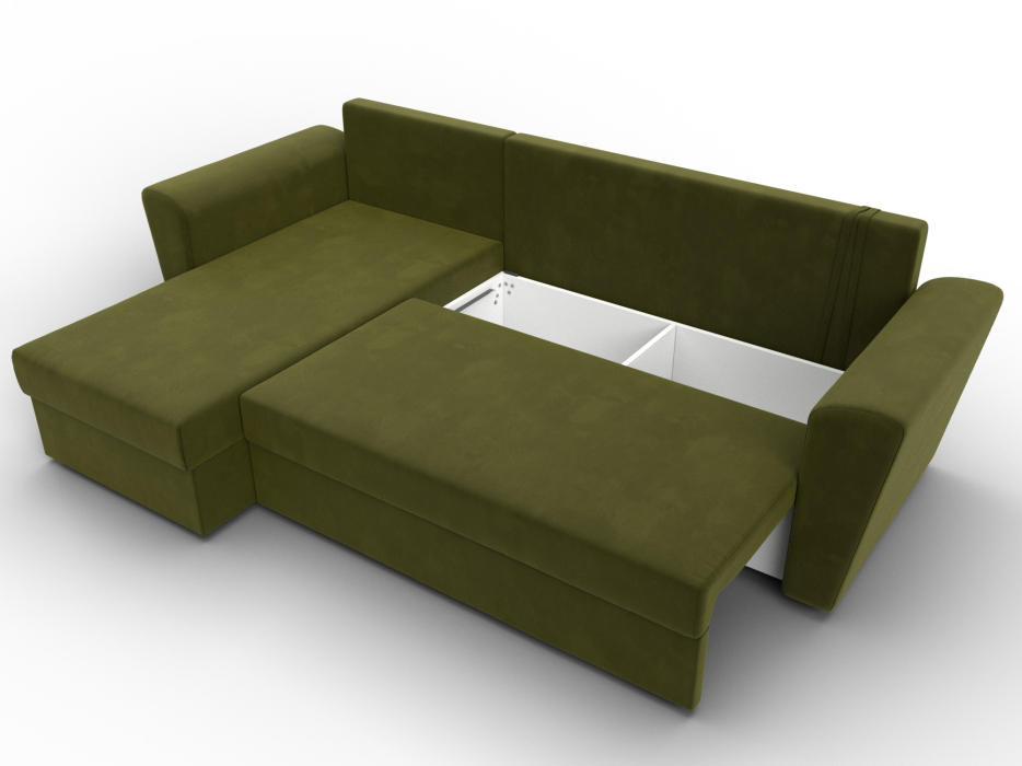 Диваны угловые в гостиную, Угловой диван Амстердам Лайт левый угол, микровельвет