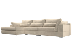 Диваны угловые в гостиную, Угловой диван Пекин Long угол левый, НПБ, микровельвет