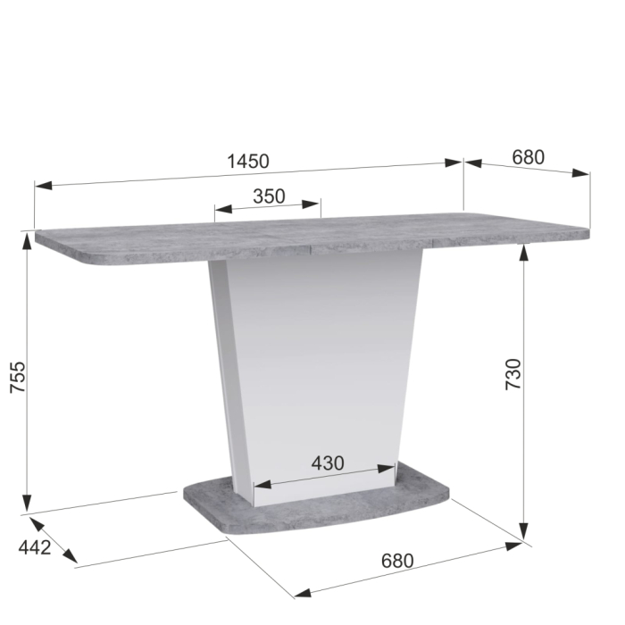 Обеденные столы, Стол обеденный раздвижной Перфект