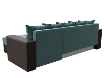 Диван угловой Дубай Лайт, велюр/экокожа, правый угол