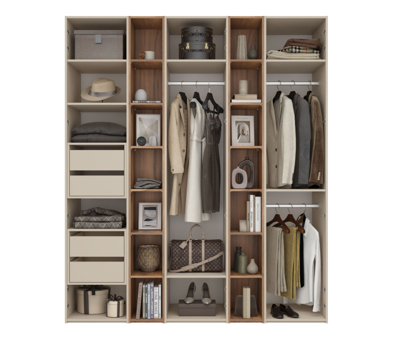 Шкафы распашные, Шкаф 3-х дверный со стеллажами Лаура Компл 1, 2038