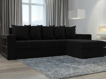 Диван угловой Дубай Лайт, микровельвет, правый угол