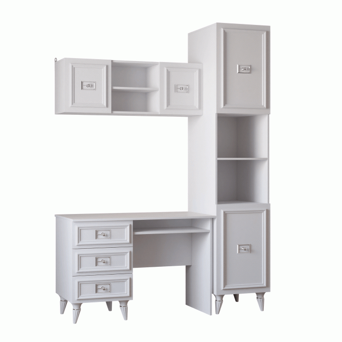 Прямые, Стол Валенсия письменный (1100х600х750) серебро