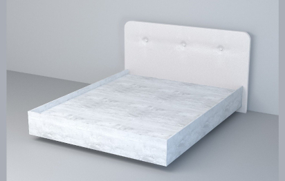 Кровать 1.4 арт.031 (Пуговицы) ЛН.Белый Глянец