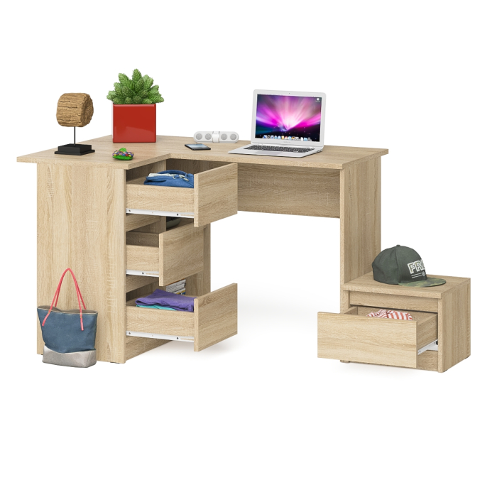 Угловые, Компьютерный стол угловой Мори МС-16 левый и тумбочка на 400