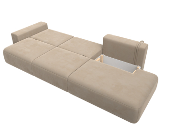 Диван прямой Лига-036 Модерн Лонг подлокотник слева, велюр