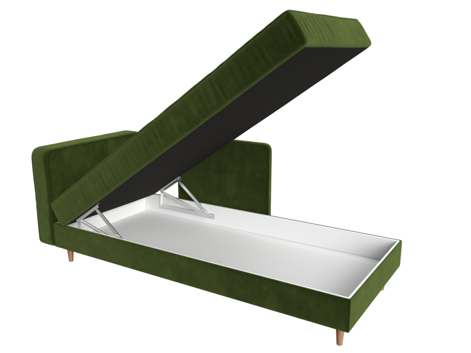 Кушетка кровать, Кушетка Прайм, микровельвет, левый угол