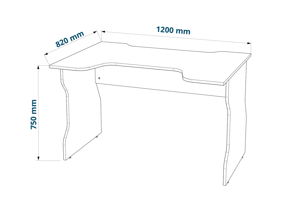 Прямые компьютерные столы, Стол компьютерный ВАРДИГ K1 120x75x82, антрацит
