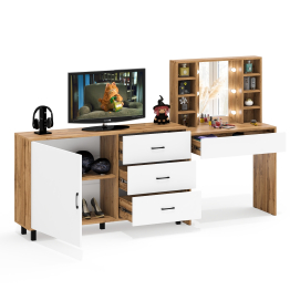 Столик туалетный с полочками и с подсветкой и комод 122-1504