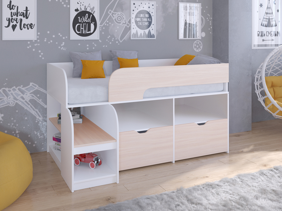 Кровати-чердаки, Кровать-чердак Астра 9 V6 Белый