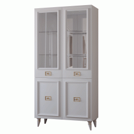 Шкаф витрина Валенсия 2-х дверный золото 100х45х200 см