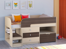 Кровати-чердаки, Кровать-чердак Астра 9 V5 Дуб молочный