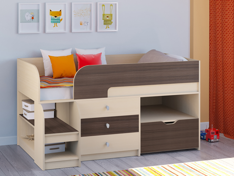 Кровати-чердаки, Кровать-чердак Астра 9 V5 Дуб молочный
