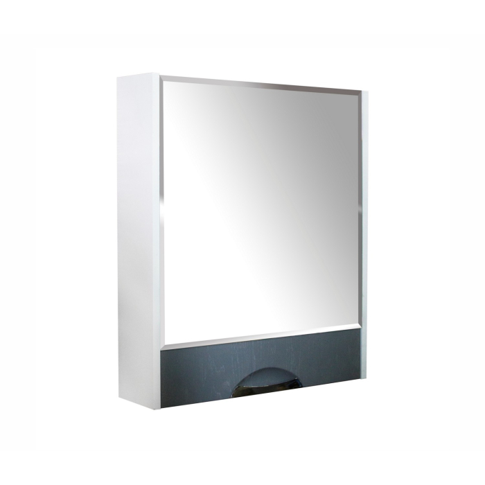 Шкафы с зеркалом, Шкаф навесной Байкал-60 без подсветки, без полок (ПВХ)