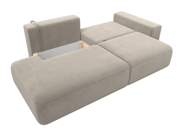 Диван прямой Лига-036 Модерн подлокотник справа, микровельвет